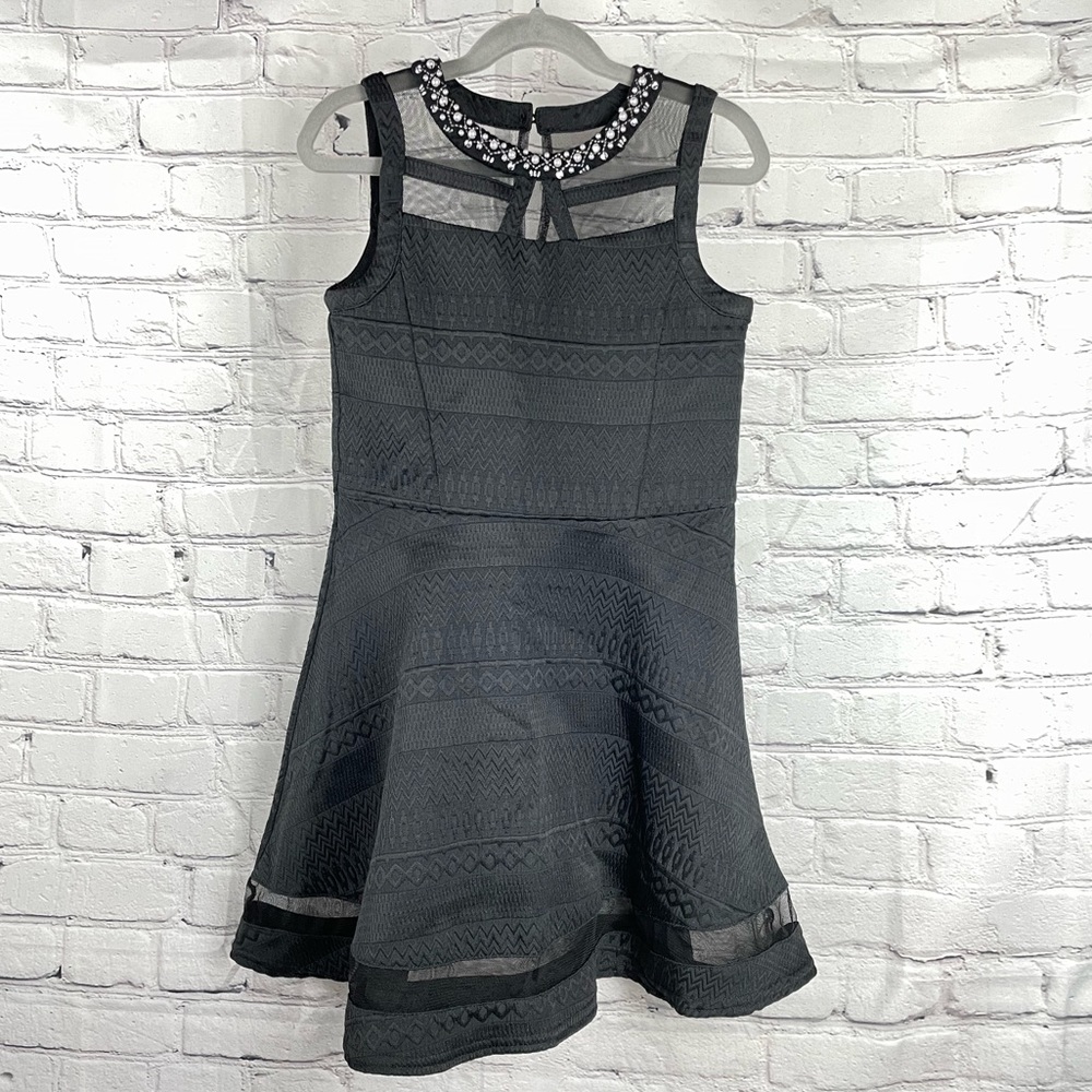 **Gently Used** Children’s Place Black Dress with Pearls and Rhinestones.